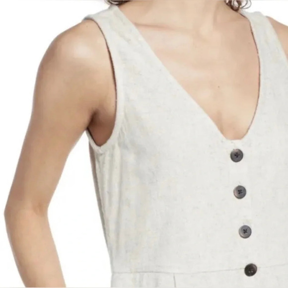 MADEWELL V-Neck Button Down Linen Blend Romper Size 2 1144 - Picture 3 of 15